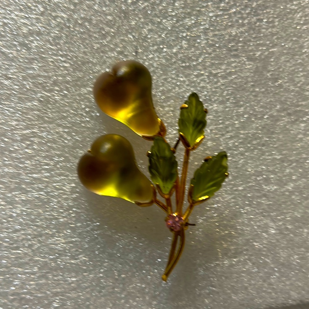 Vintage Austria fruit pear brooch